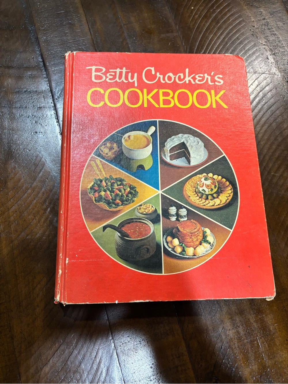 Betty Crocker Cookbook - Bright Red Cover with Food Wheel